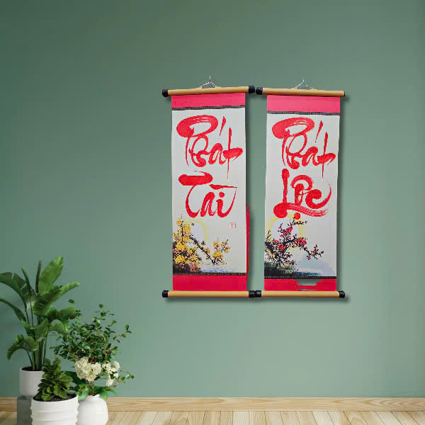 Cặp tranh thư pháp Phát Tài Phát Lộc
